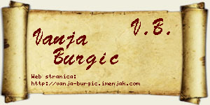Vanja Burgić vizit kartica